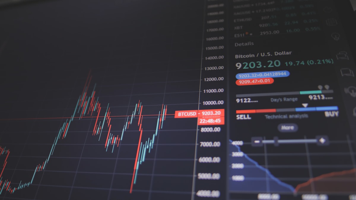 Stock market and bond exchange financial monitor